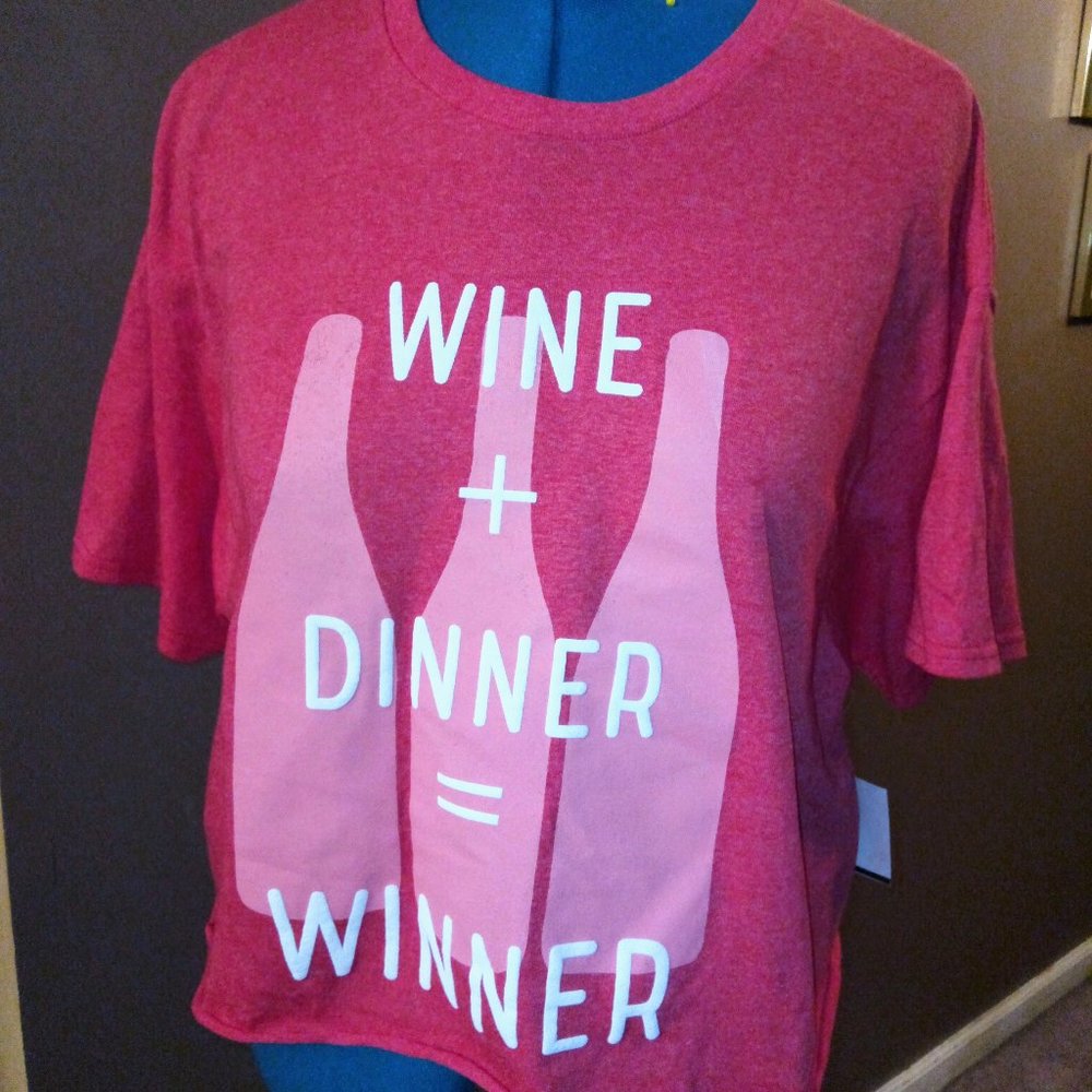 Freeze Coral Red Wine Dinner Winner T-Shirt Sz XL NWT